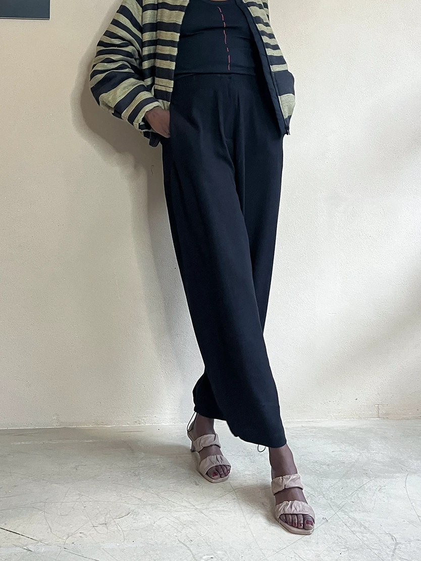 pants | gentle | linen viscose | black | MADE-TO-ORDER