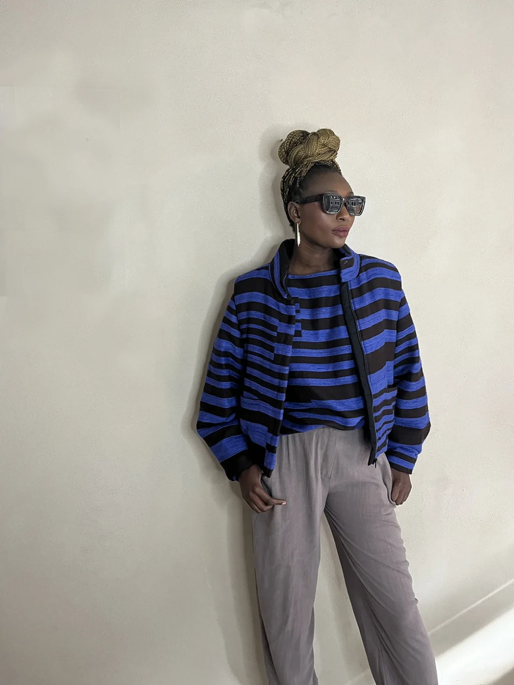 jacket | scale | handwoven wool/silk | electric blue