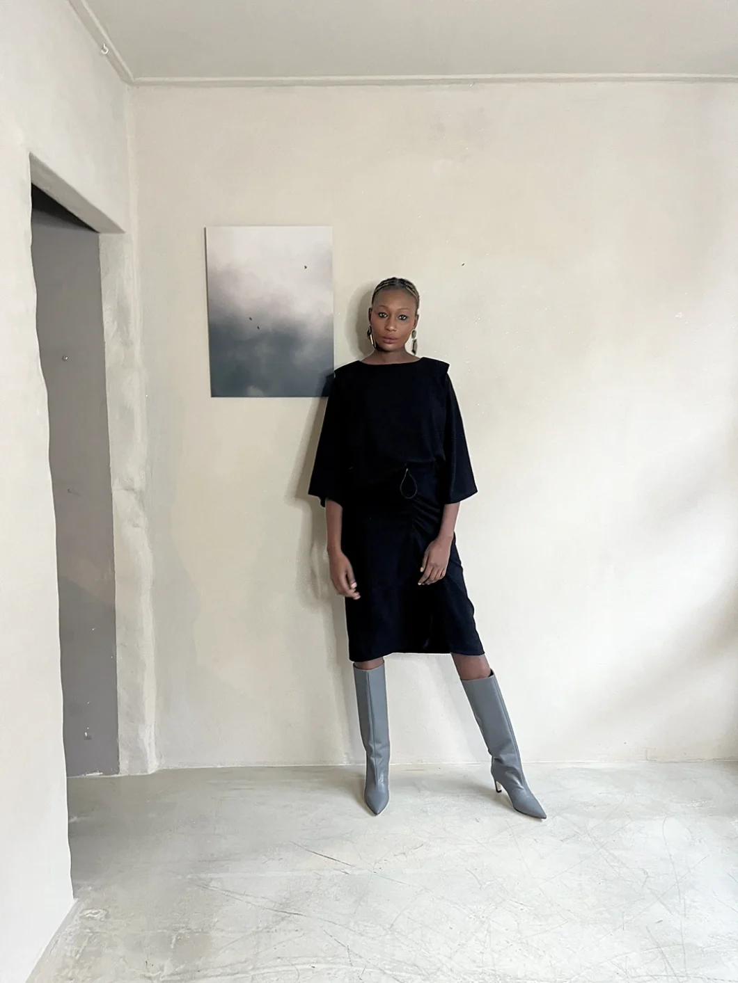 top | strong | linen viscose | black | MADE-TO-ORDER