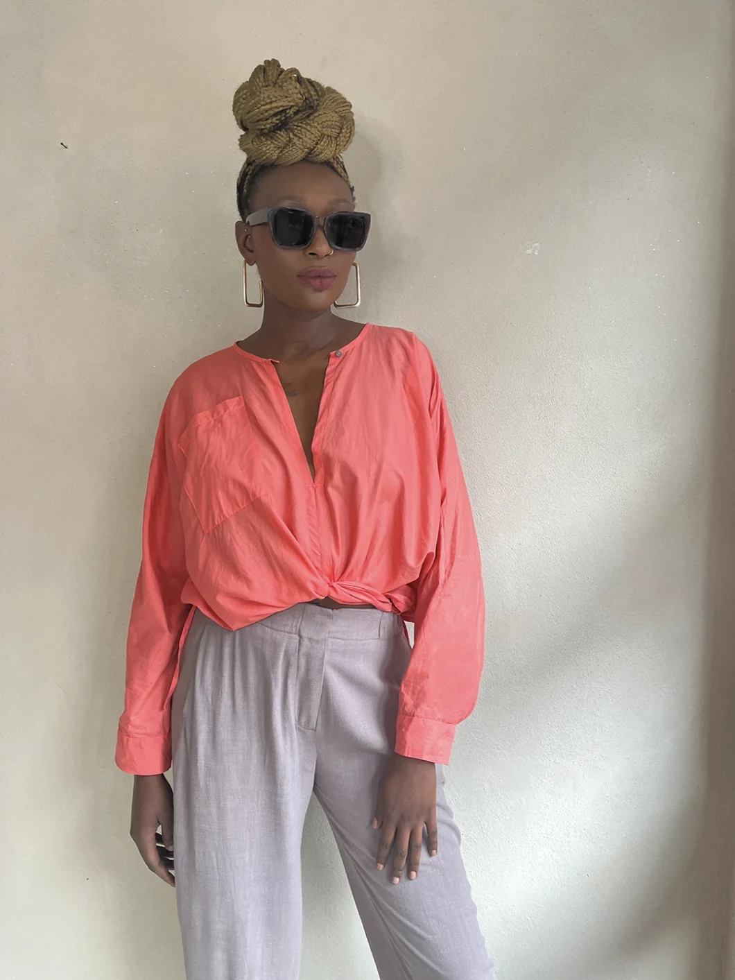 top | twist | 100% organic cotton | coral